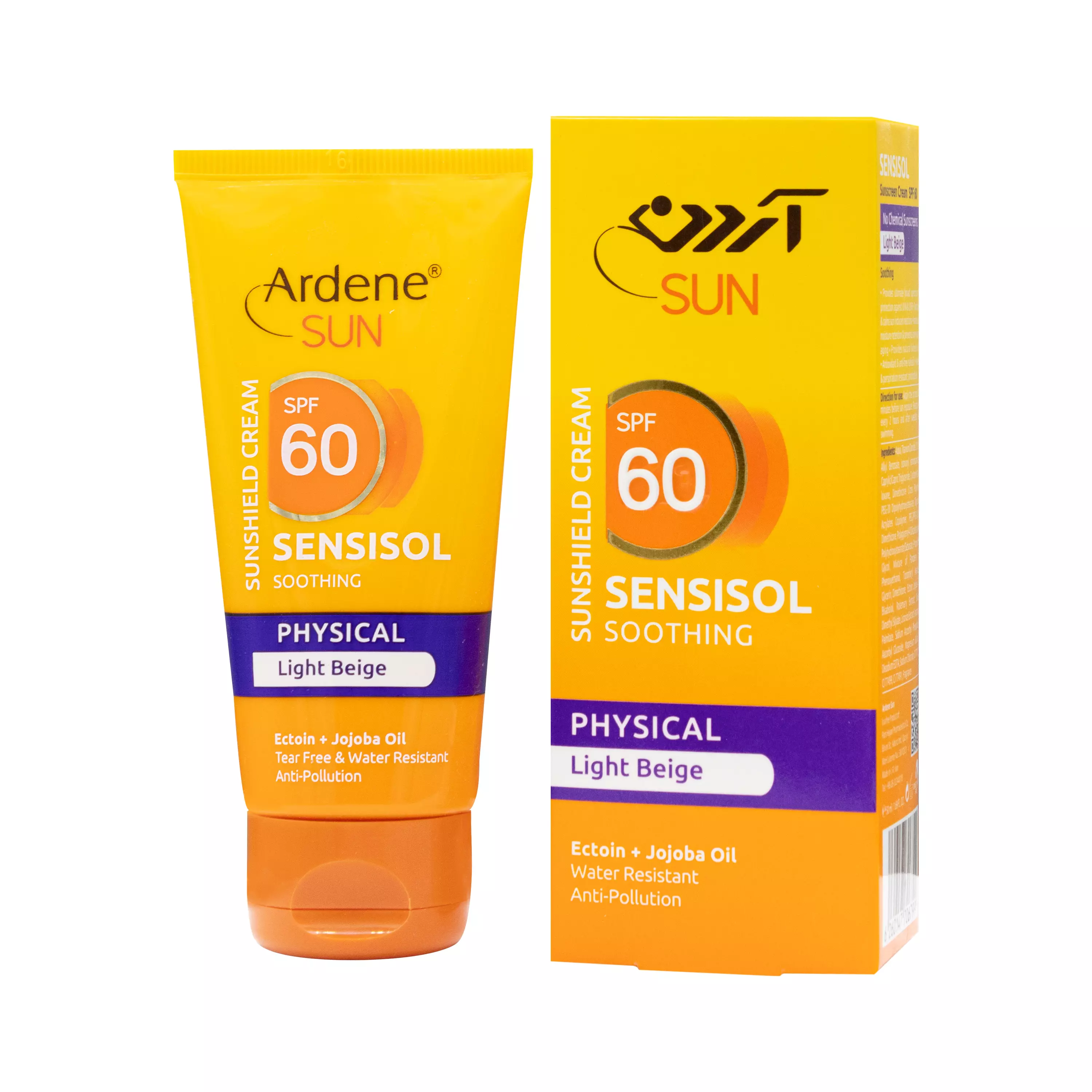 کرم ضد آفتاب SPF60 فیزیکال پوست حساس رنگی بژ روشن آردن سان
